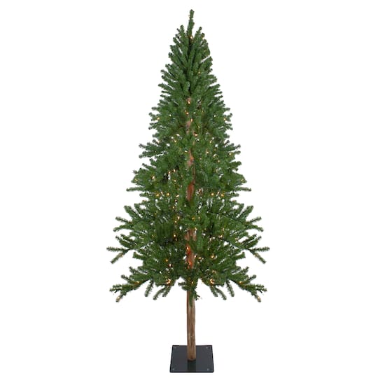 7Ft Pre-Lit Alpine Artificial Christmas Tree, Clear Lights By Northlight in Green | 7 ft | Michaels®